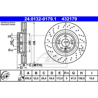 Kočioni disk ATE 24.0132-0179.1