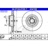 Kočioni disk ATE 24.0134-0100.1