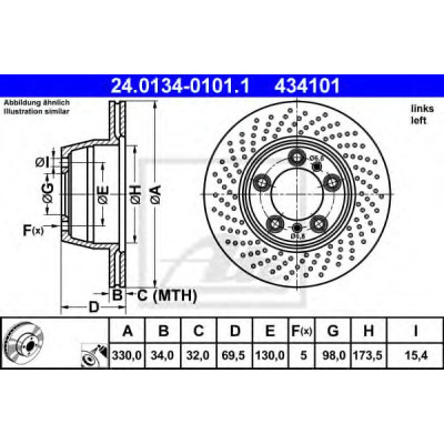 Kočioni disk ATE 24.0134-0101.1