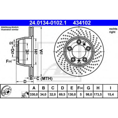 Kočioni disk ATE 24.0134-0102.1