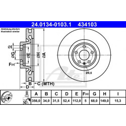 Kočioni disk ATE 24.0134-0103.1