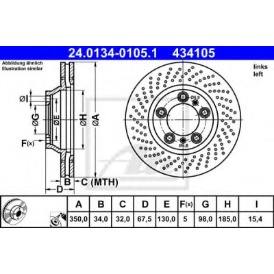 Kočioni disk ATE 24.0134-0105.1