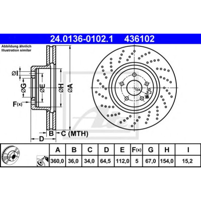 Kočioni disk ATE 24.0136-0102.1
