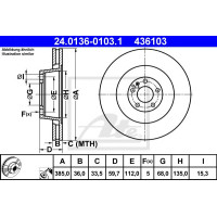 Kočioni disk ATE 24.0136-0103.1