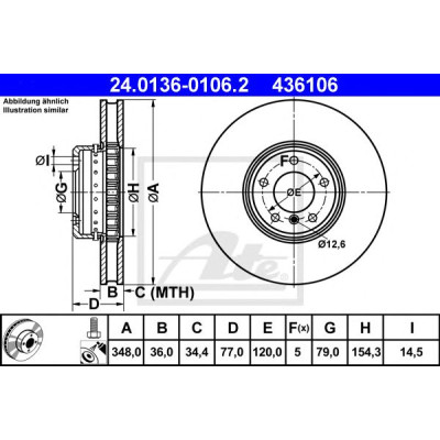 Kočioni disk dvodjelni ATE 24.0136-0106.2