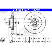 Kočioni disk ATE 24.0136-0107.1