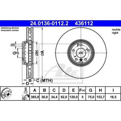 Kočioni disk dvodjelni ATE 24.0136-0112.2