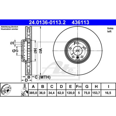 Kočioni disk dvodjelni ATE 24.0136-0113.2