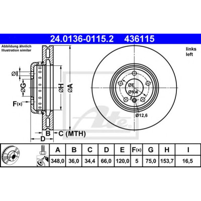 Kočioni disk dvodjelni ATE 24.0136-0115.2