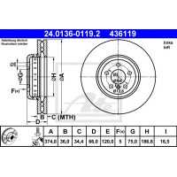 Kočioni disk dvodjelni ATE 24.0136-0119.2