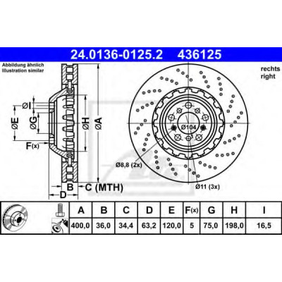 Kočioni disk dvodjelni ATE 24.0136-0125.2