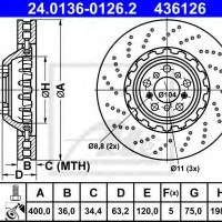 Kočioni disk dvodjelni ATE 24.0136-0126.2