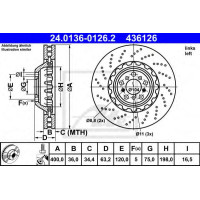 Kočioni disk dvodjelni ATE 24.0136-0126.2