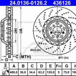 Kočioni disk dvodjelni ATE 24.0136-0126.2