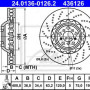 Kočioni disk dvodjelni ATE 24.0136-0126.2