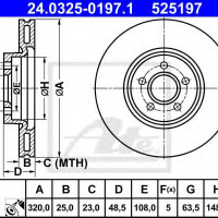 Kočioni disk ATE 24.0325-0197.1