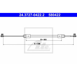 Sajla ručne kočnice ATE 24.3727-0422.2