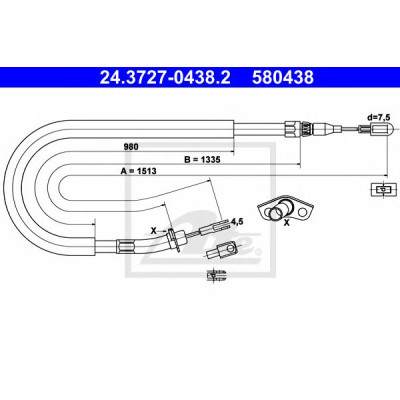 Sajla ručne kočnice ATE 24.3727-0438.2