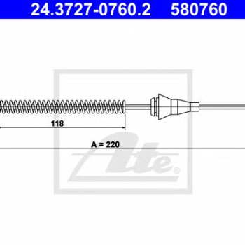 Sajla ručne kočnice ATE 24.3727-0760.2