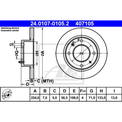 Kočioni disk ATE 24.0107-0105.2