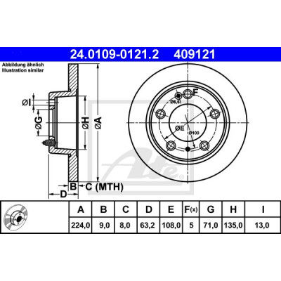 Kočioni disk ATE 24.0109-0121.2