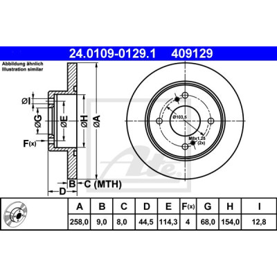 Kočioni disk ATE 24.0109-0129.1