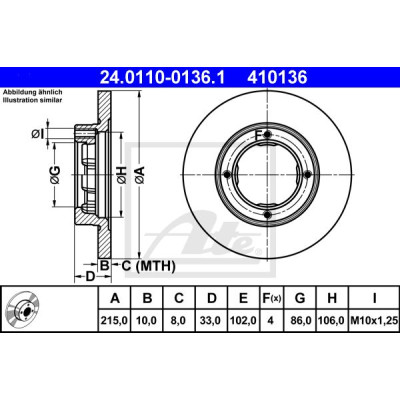 Kočioni disk ATE 24.0110-0136.1