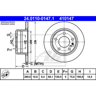 Kočioni disk ATE 24.0110-0147.1