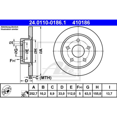 Kočioni disk ATE 24.0110-0186.1