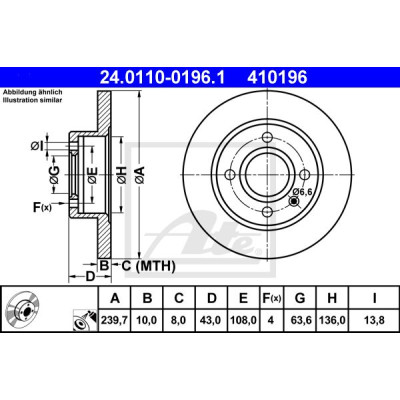Kočioni disk ATE 24.0110-0196.1
