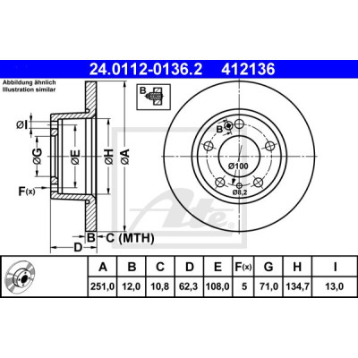 Kočioni disk ATE 24.0112-0136.2
