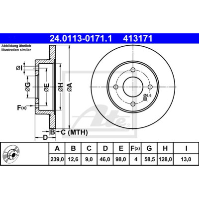 Kočioni disk ATE 24.0113-0171.1