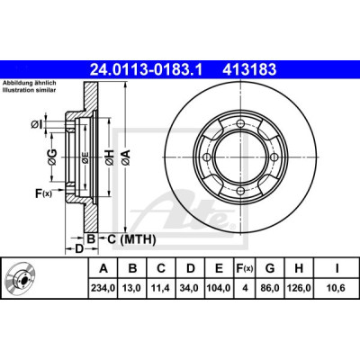 Kočioni disk ATE 24.0113-0183.1