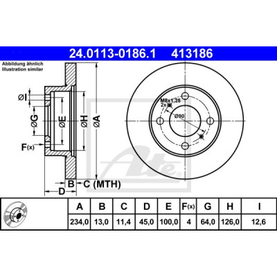 Kočioni disk ATE 24.0113-0186.1