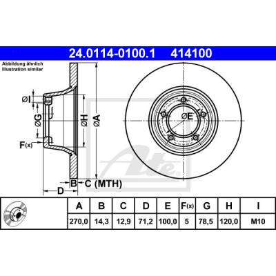 Kočioni disk ATE 24.0114-0100.1