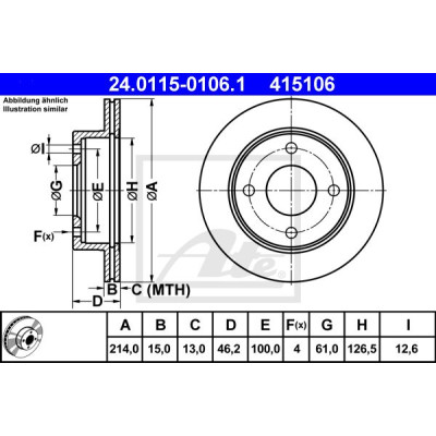 Kočioni disk ATE 24.0115-0106.1