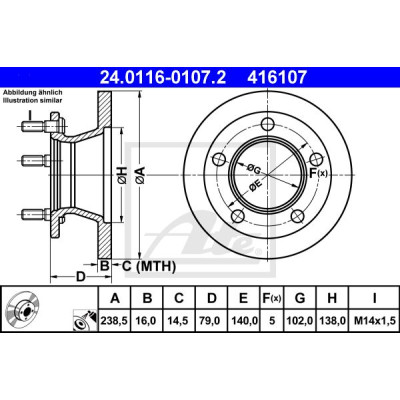 Kočioni disk ATE 24.0116-0107.2