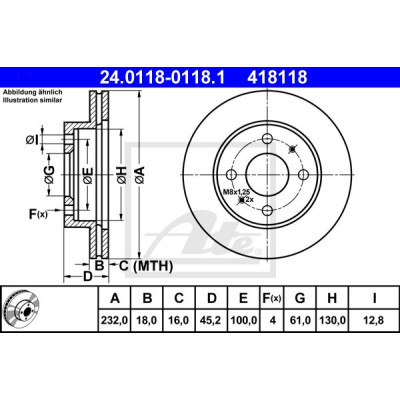 Kočioni disk ATE 24.0118-0118.1