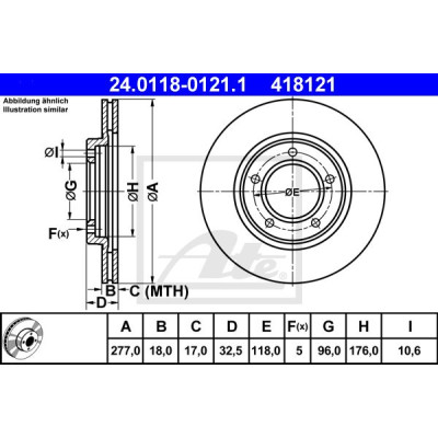 Kočioni disk ATE 24.0118-0121.1
