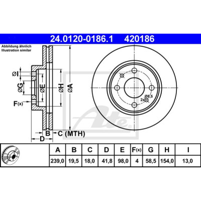 Kočioni disk ATE 24.0120-0186.1