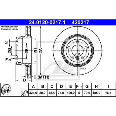 Kočioni disk ATE 24.0120-0217.1