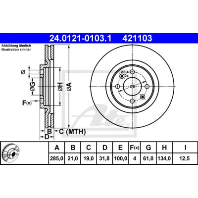 Kočioni disk ATE 24.0121-0103.1