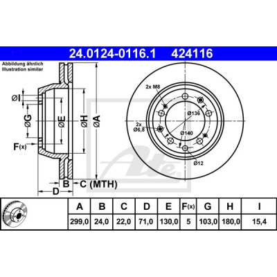 Kočioni disk ATE 24.0124-0116.1