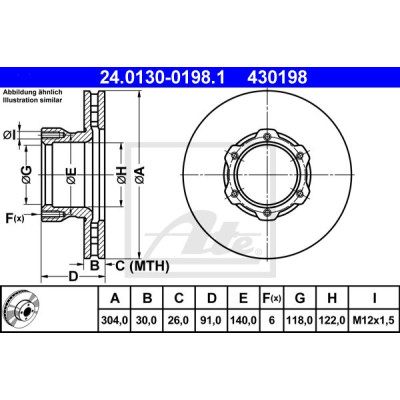 Kočioni disk ATE 24.0130-0198.1