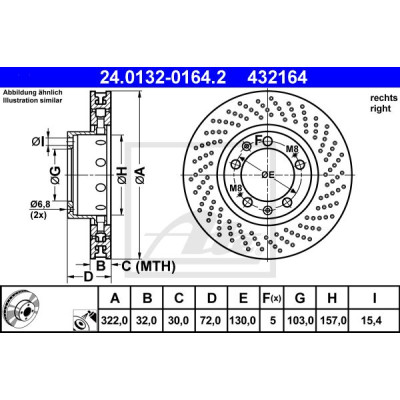 Kočioni disk dvodjelni ATE 24.0132-0164.2
