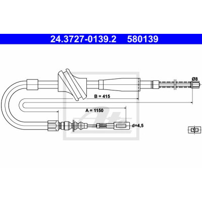 Sajla ručne kočnice ATE 24.3727-0139.2