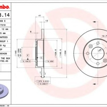 Kočioni disk BREMBO 08.2958.14