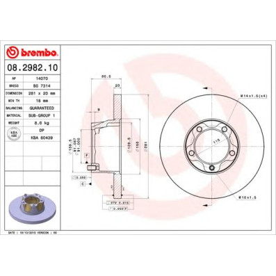 Kočioni disk BREMBO 08.2982.10
