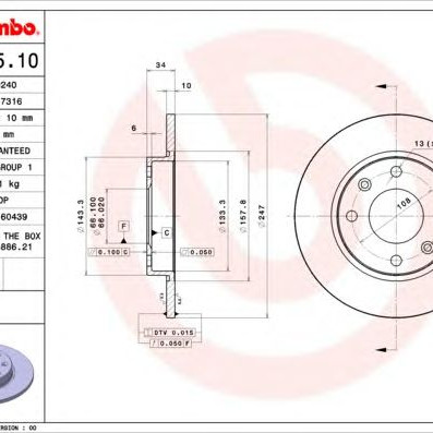 Kočioni disk BREMBO 08.2985.10