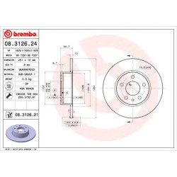 Kočioni disk BREMBO 08.3126.21